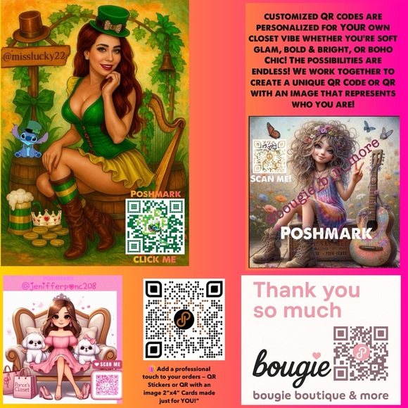Bougie Boutique & More Other - Custom QR Code Stickers for Your Poshmark Closet – Glam Branding for Boss Babes!